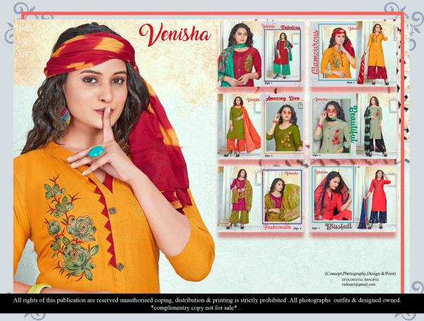 Venisha Natural-Rayon-Kurti-With-Bottom-And-Dupatta